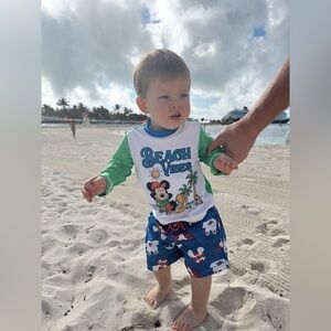 Toddler boys Disney cruise swim shorts size 12-18 months worn once new condtion
